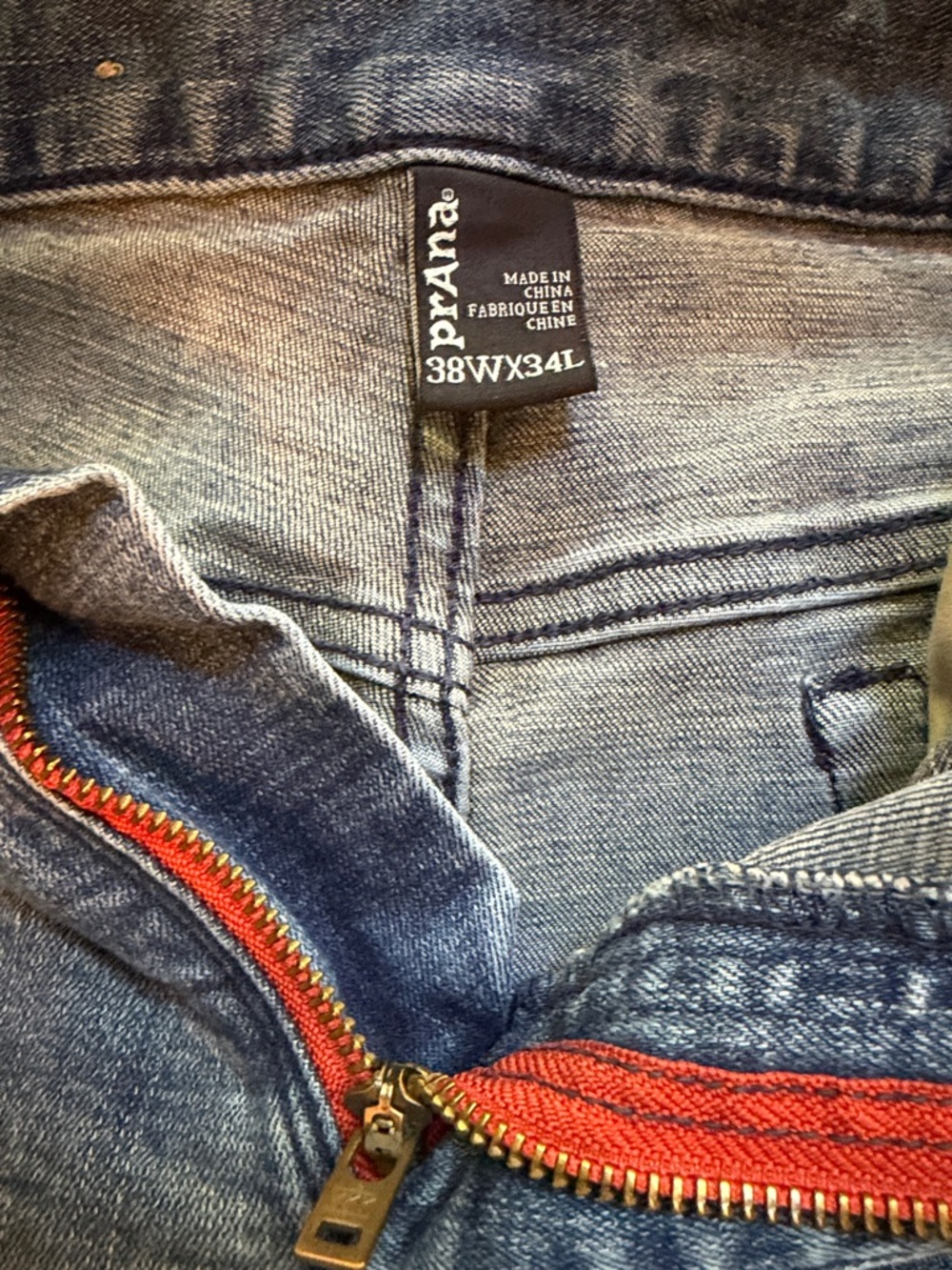prAna Men's Breathe Slim Fit Jeans Medium Wash Blue Stretch Organic Cotton 38x34 - Picture 6 of 8
